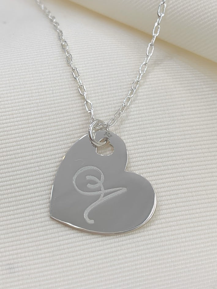 Cadena con Dije de Corazon Personalizado con Inicial