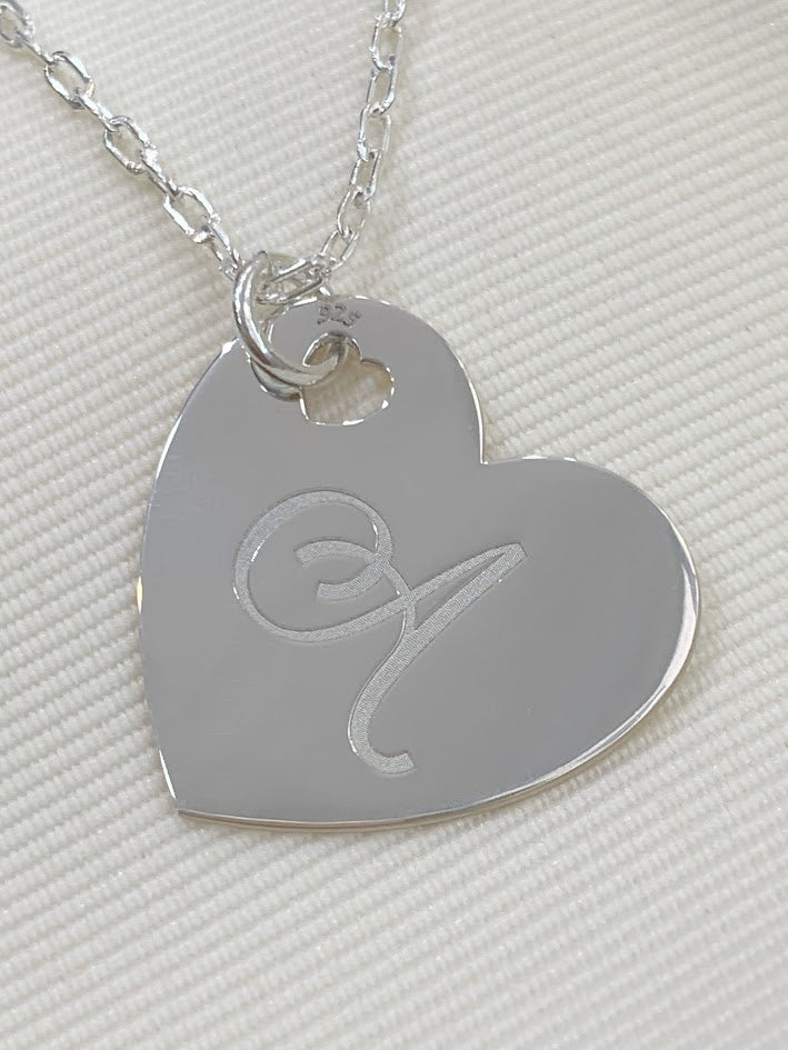 Cadena con Dije de Corazon Personalizado con Inicial