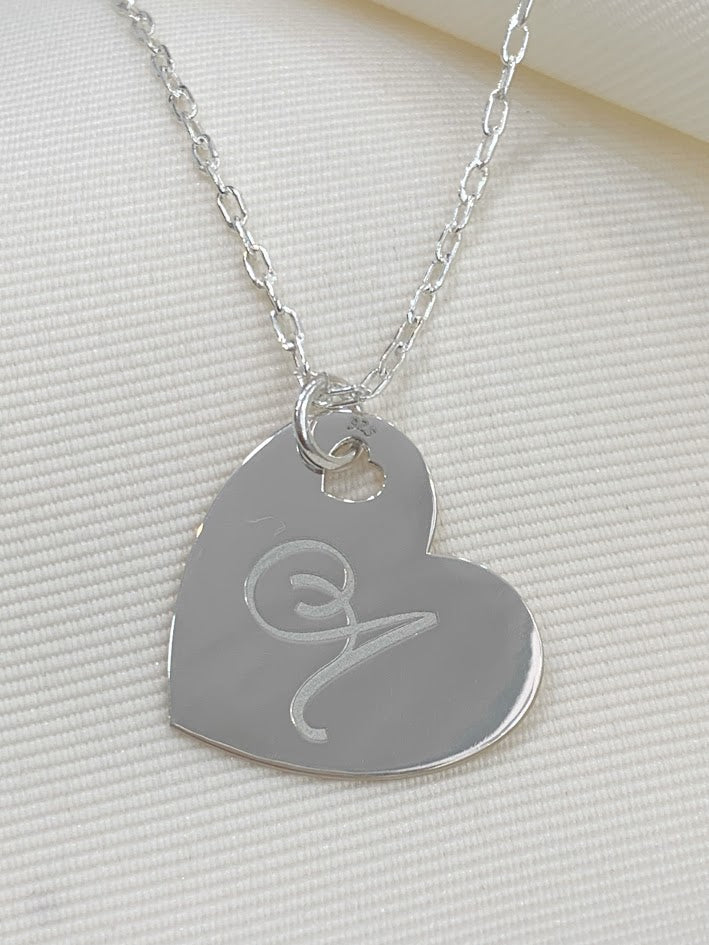 Cadena con Dije de Corazon Personalizado con Inicial