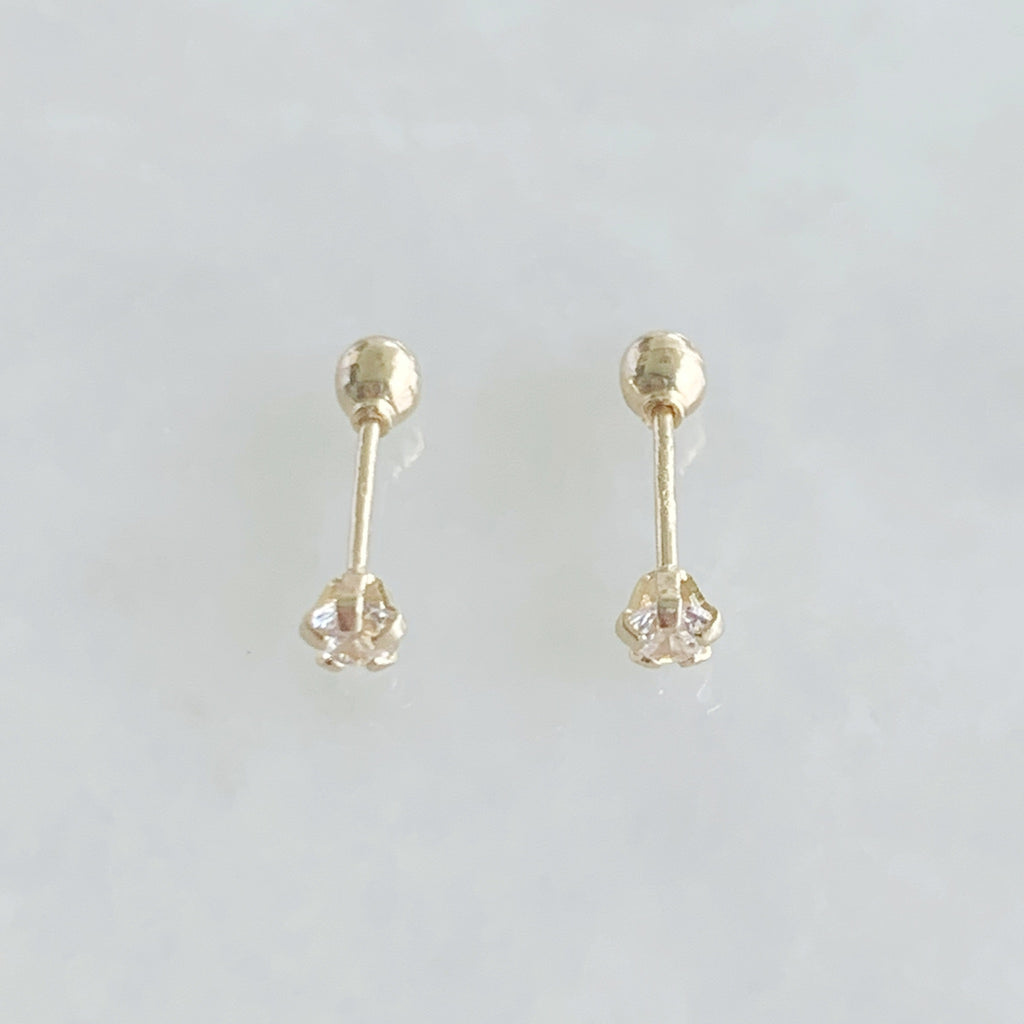 Aretito de Circonia en Oro Amarillo 14K AR-OA-14-91-16US