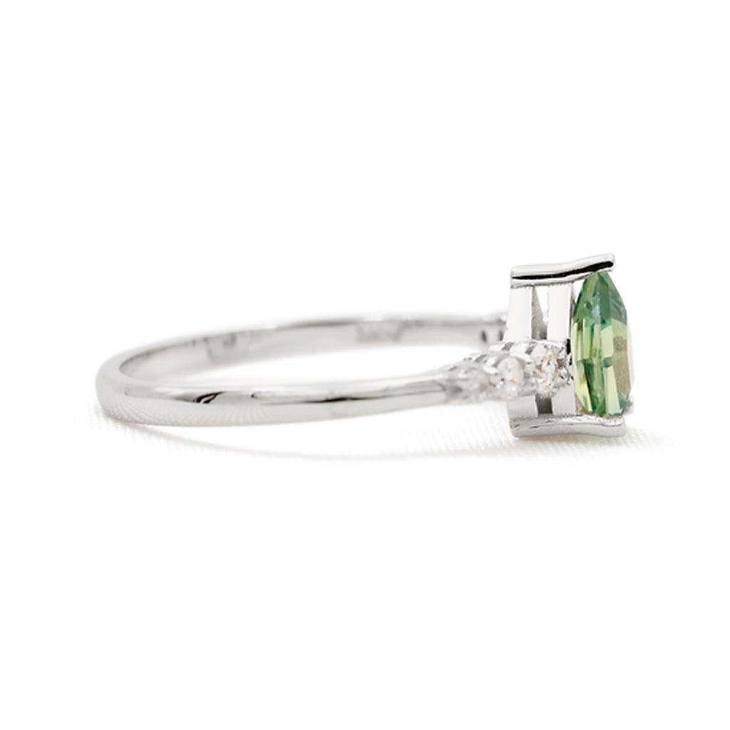 Anillo Zafiro Escudo Oro Blanco