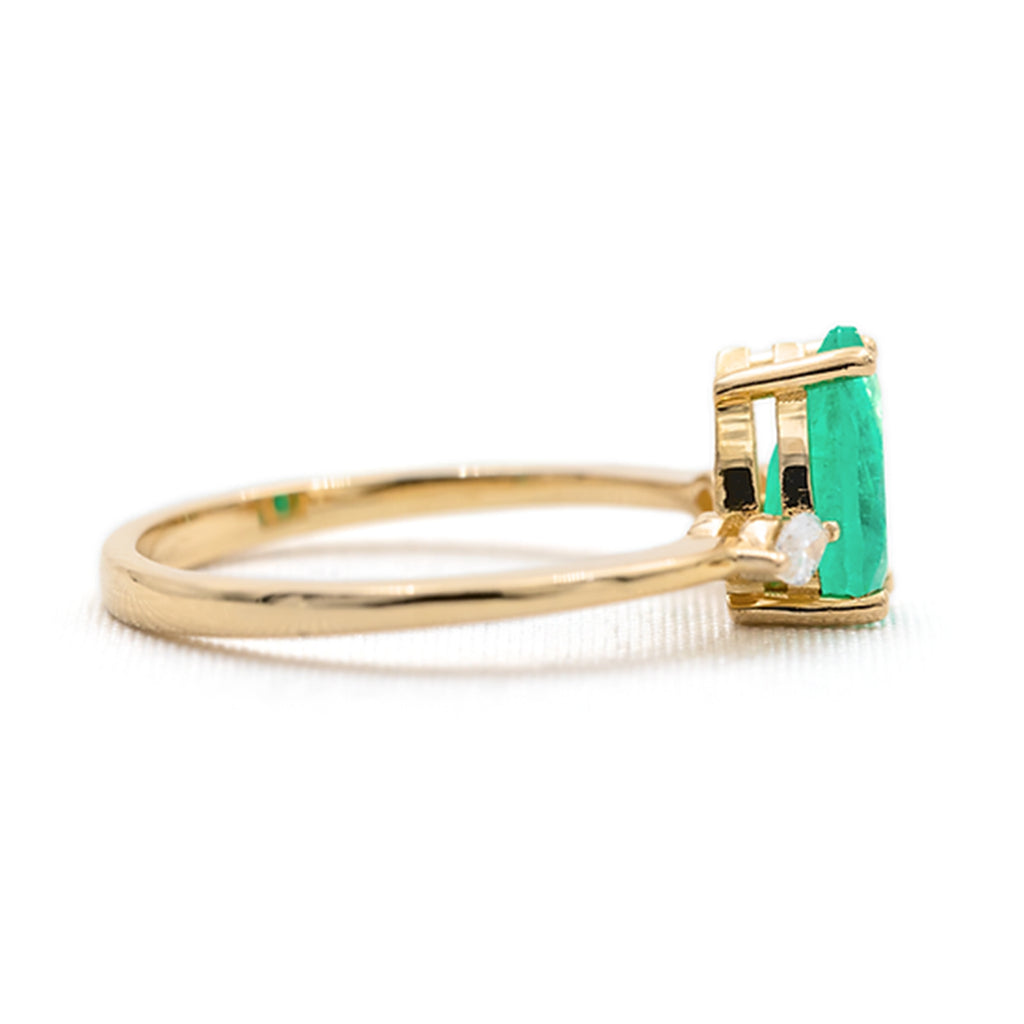 Anillo Esmeralda Con Diamantes