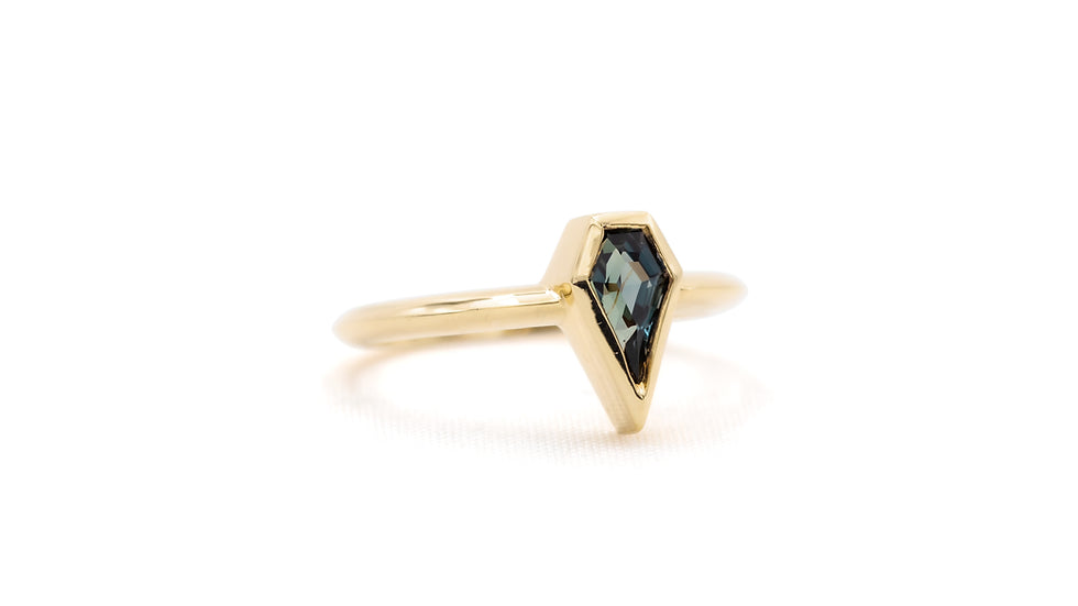 Anillo Zafiro Escudo Kite Bisel