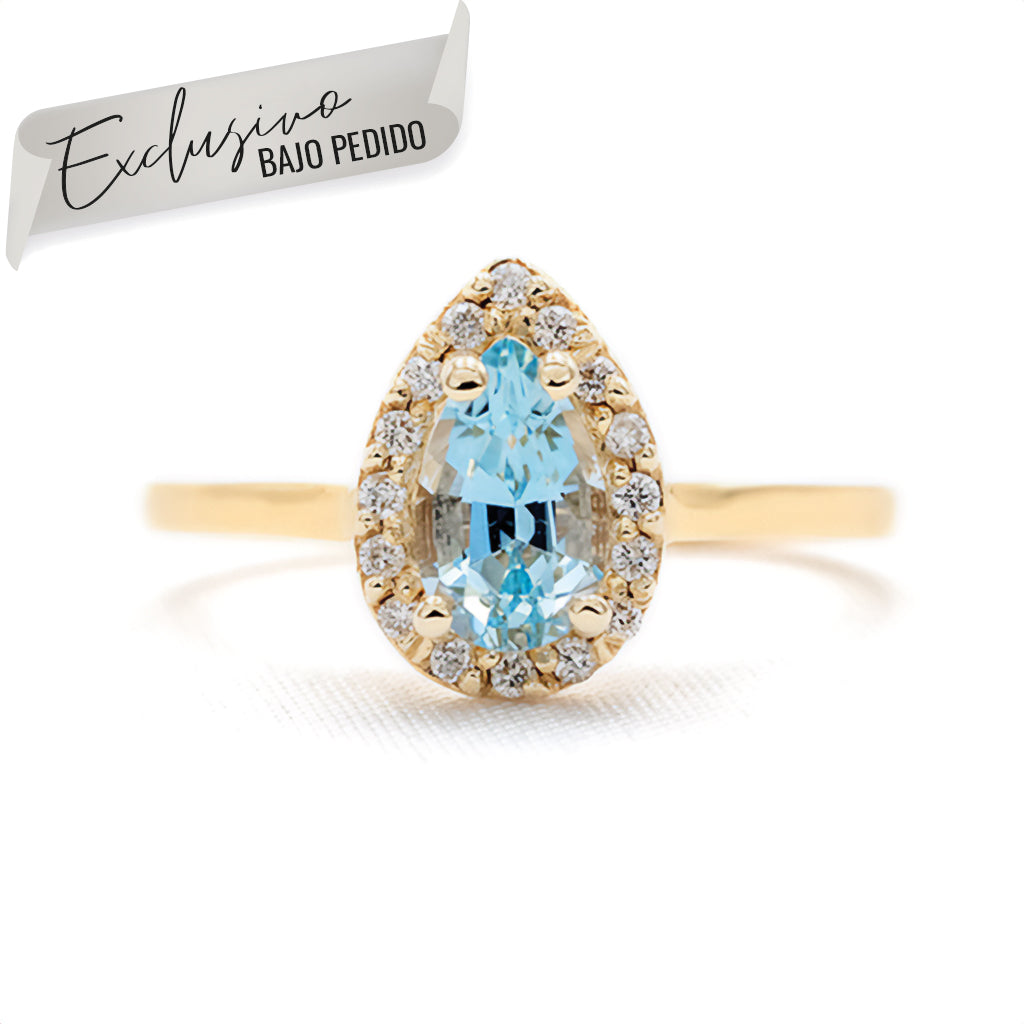 Anillo Aguamarina