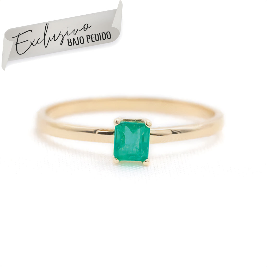 Anillo Solitario Esmeralda