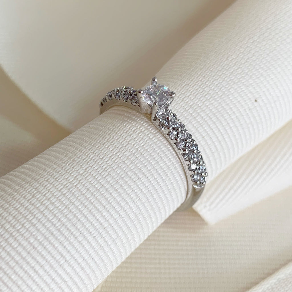 Anillo de Compromiso con Circonia Oro Blanco 14k 14-AP14BE-45-2A6