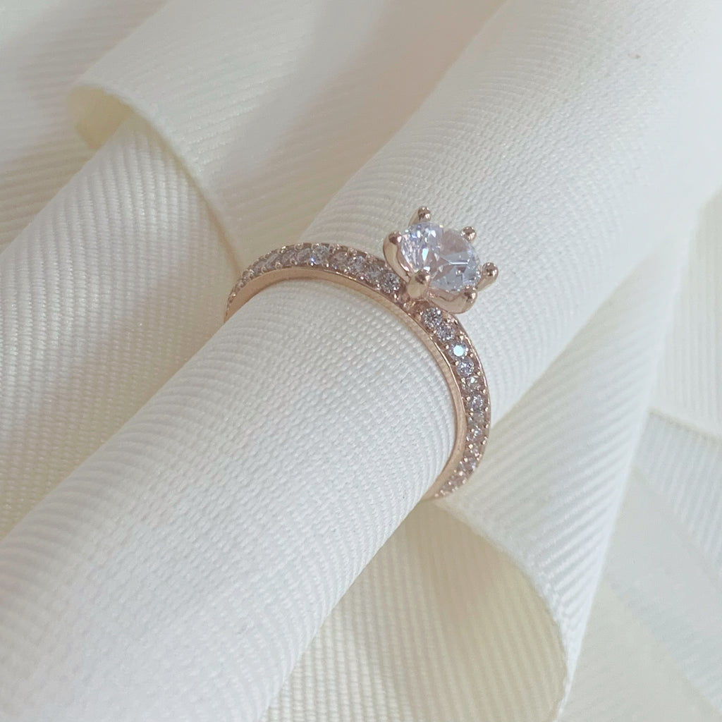 Anillo Infinito de Compromiso con Circonia Oro Rosa 14k 20-AP14RE-45-2A8