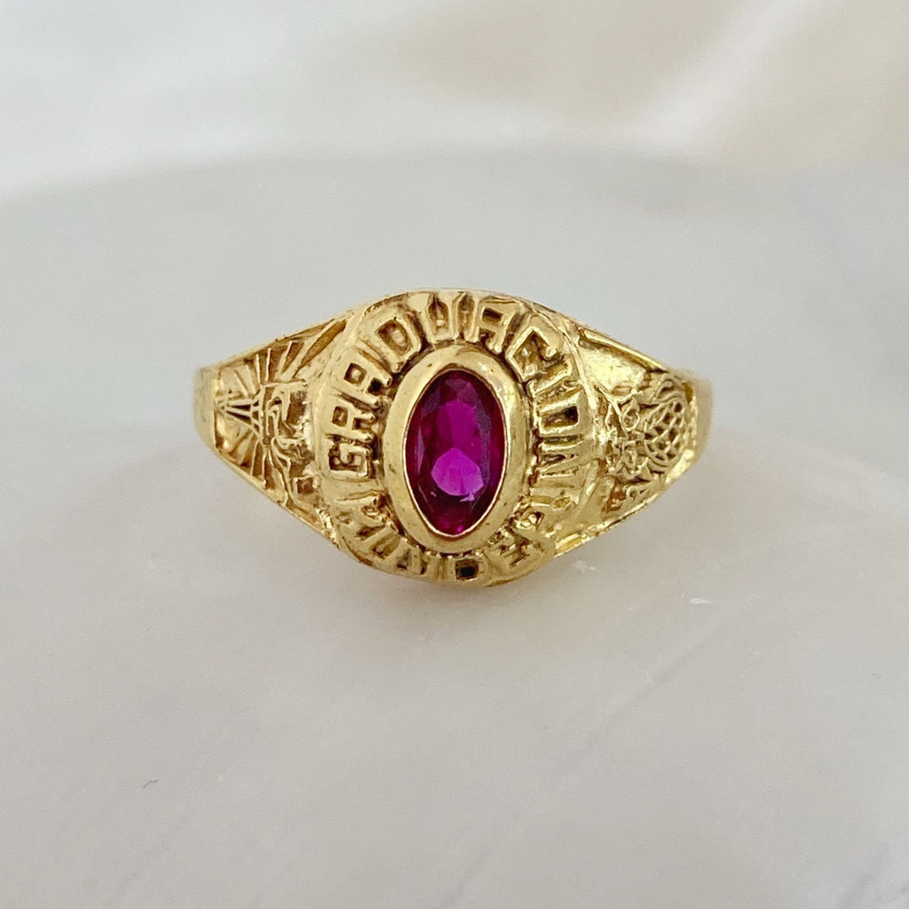 Anillo Graduación Kinder Oro Laminado 14k Mod. CAG70