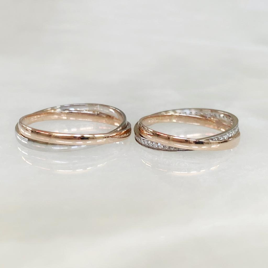 ALIANZA MATRIMONIAL ORO COMBINADO 14K 51074-76D-51084-90D