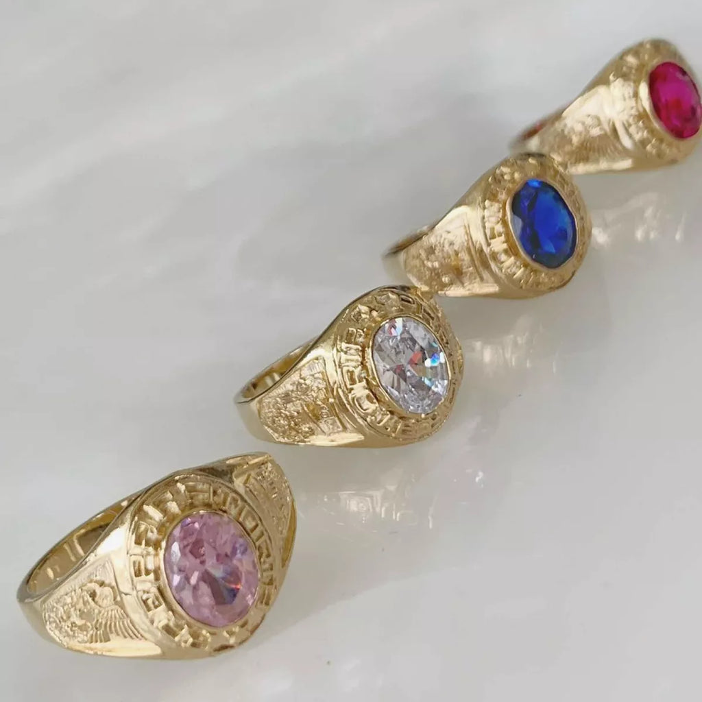 Anillo Graduacion Kinder Oro Laminado 24k Mod. CAG3