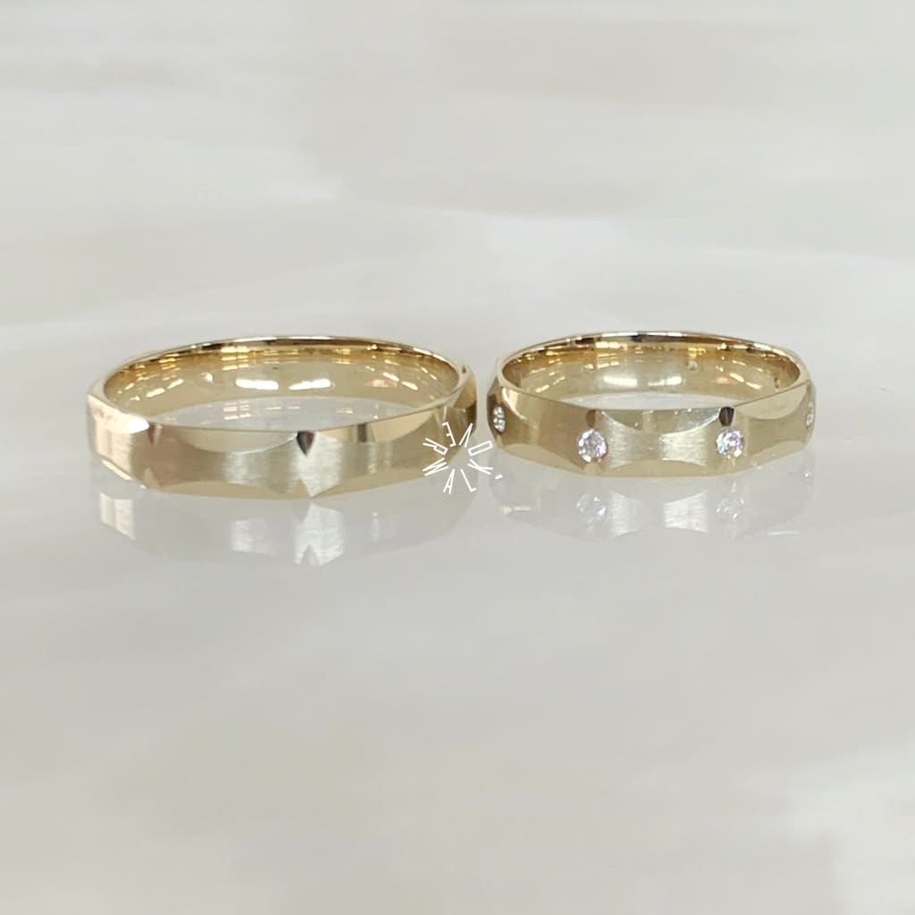 Alianza Matrimonial Oro Amarillo 14K 202694-135D-202684-106D Argolla Matrimonial