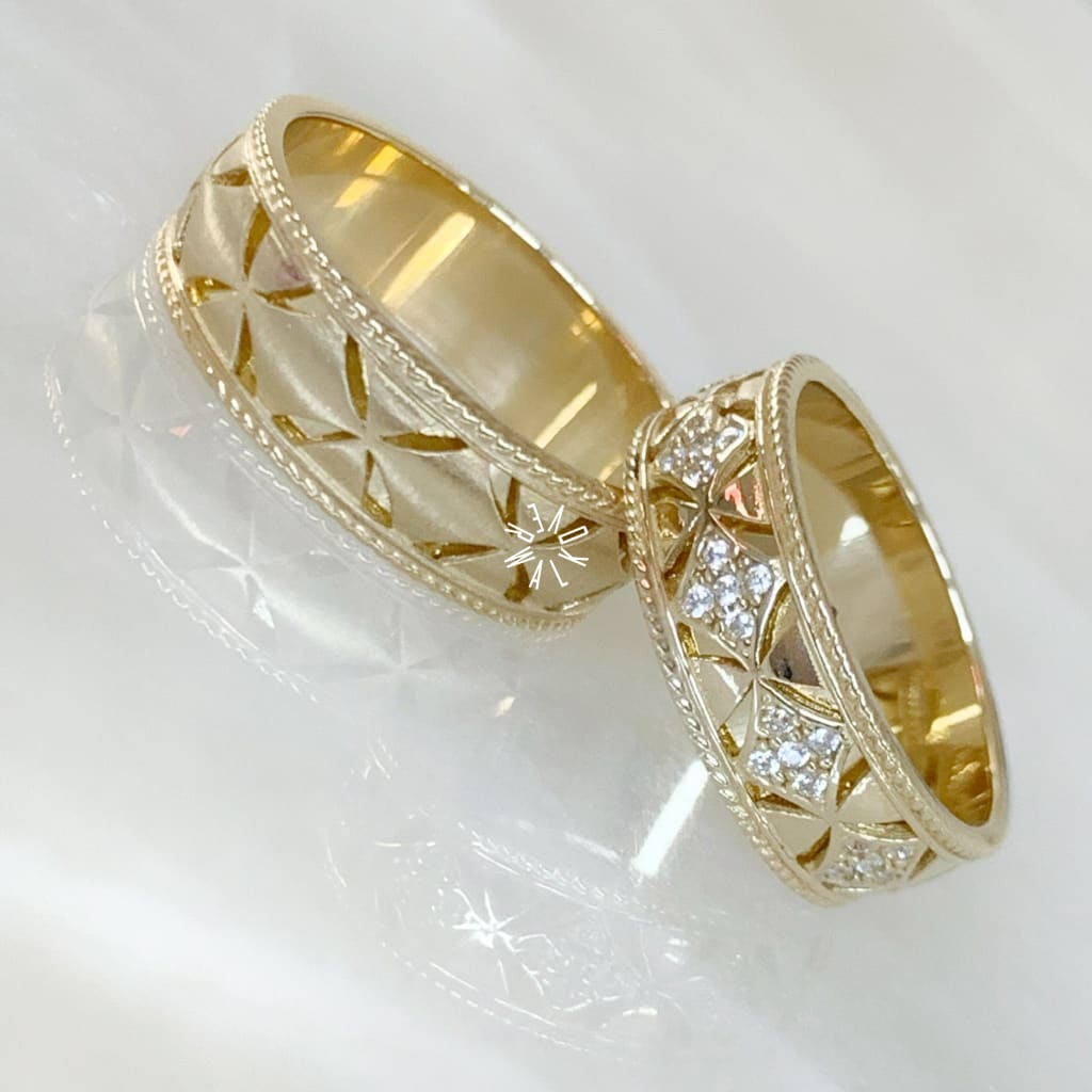 Alianza Matrimonial Oro Amarillo 14K 203027-151D-203017-159D Argolla Matrimonial