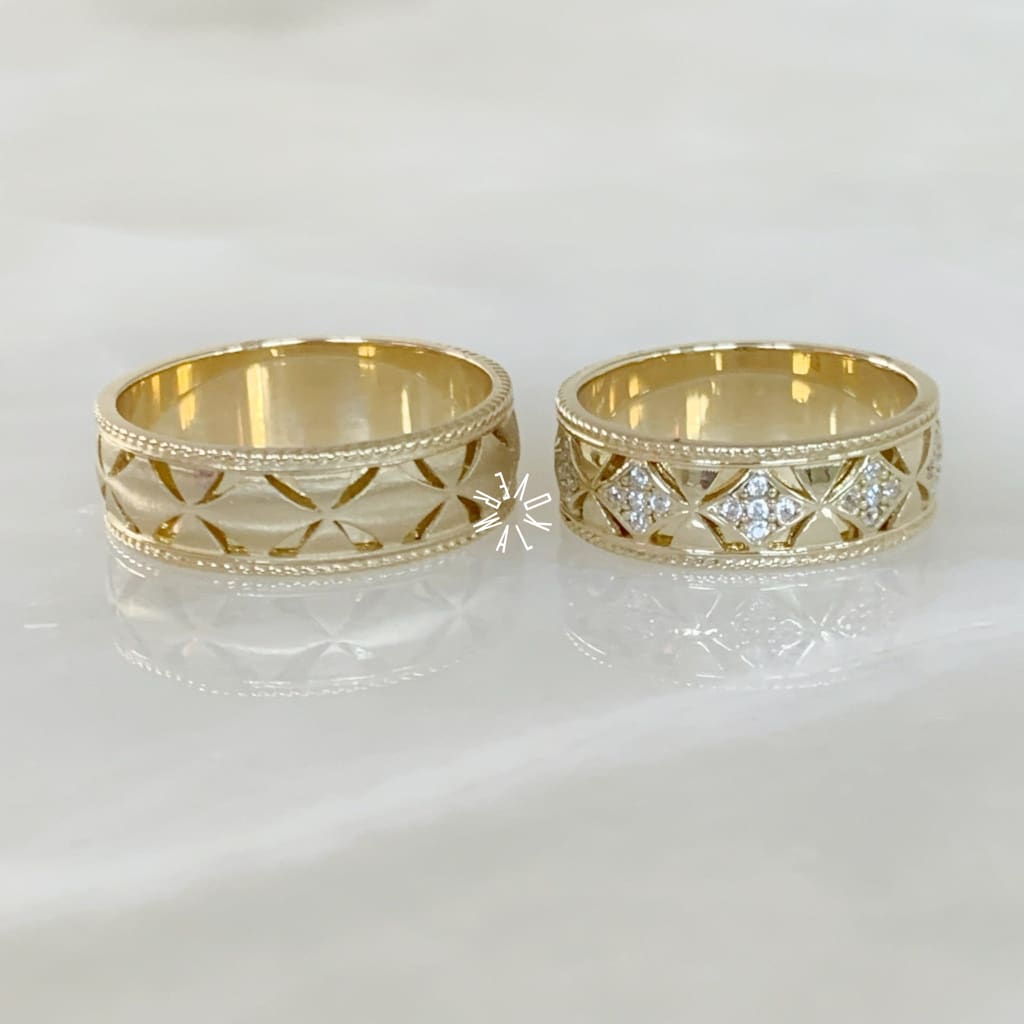 Alianza Matrimonial Oro Amarillo 14K 203027-151D-203017-159D Argolla Matrimonial