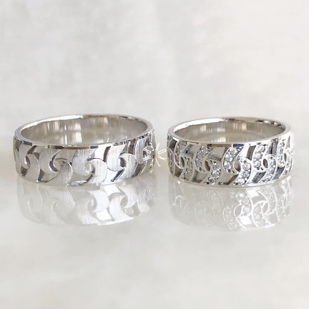 Alianza Matrimonial Oro Blanco 14K B110166-B110107 Argolla Matrimonial