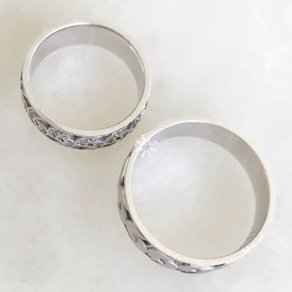 Alianza Matrimonial Oro Blanco 14K B110166-B110107 Argolla Matrimonial