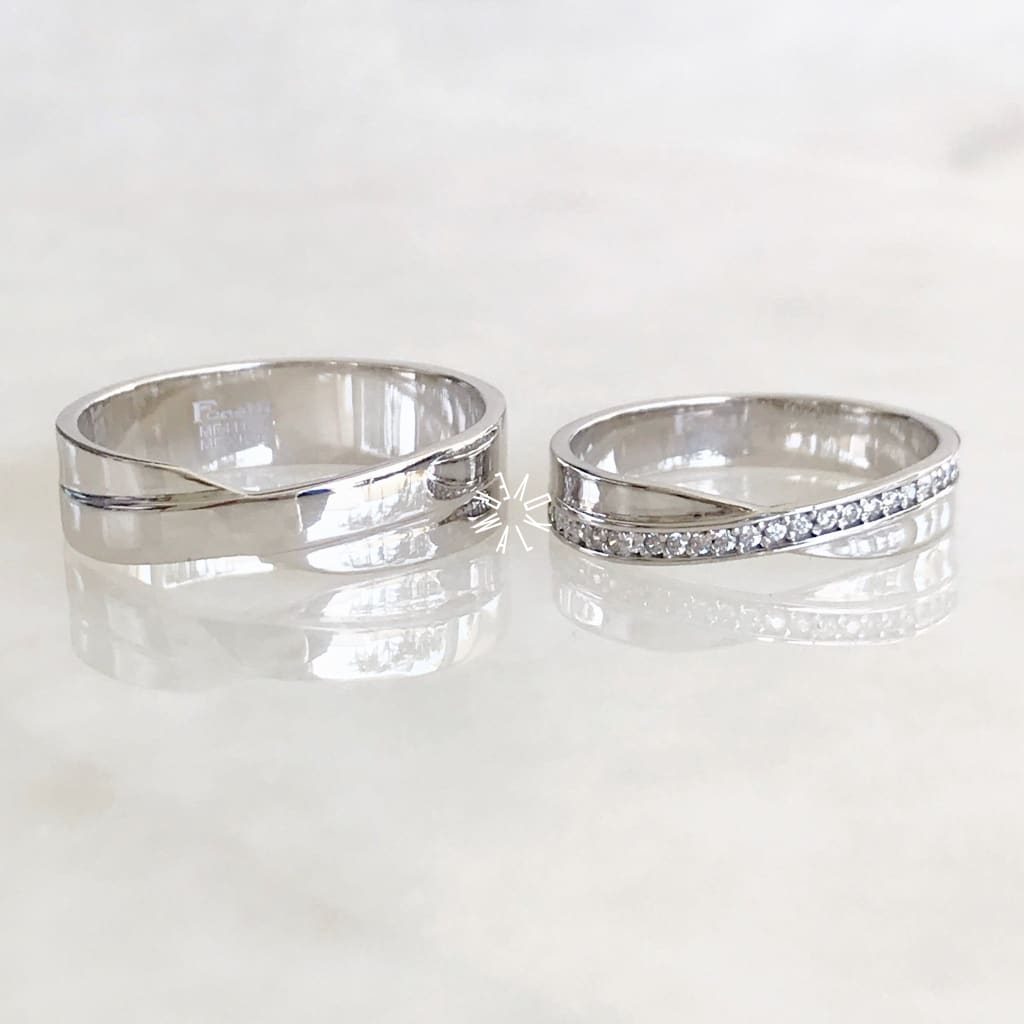 Alianza Matrimonial Oro Blanco 14K B25984-B25986 Argolla Matrimonial