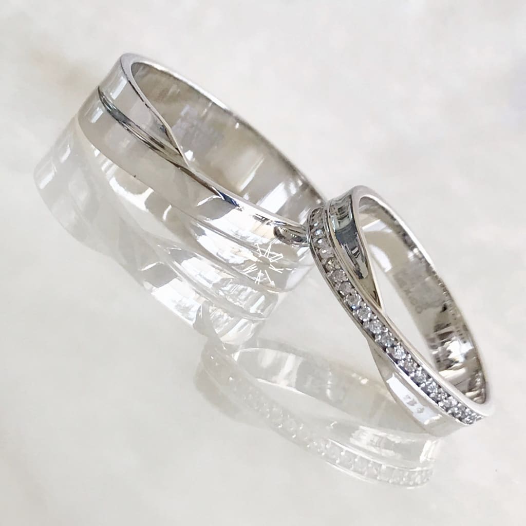 Alianza Matrimonial Oro Blanco 14K B25984-B25986 Argolla Matrimonial
