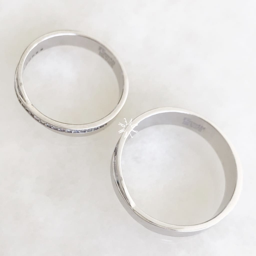 Alianza Matrimonial Oro Blanco 14K B25984-B25986 Argolla Matrimonial
