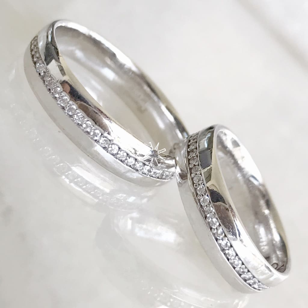 Alianza Matrimonial Oro Blanco 14K B26325 Argolla Matrimonial