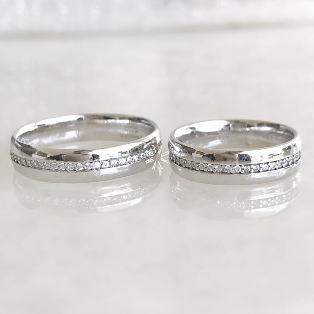 Alianza Matrimonial Oro Blanco 14K B26325 Argolla Matrimonial