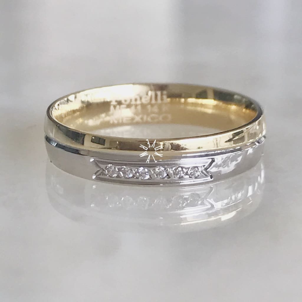 Alianza Matrimonial Oro Combinado 14K 103424-103426 Argolla Matrimonial