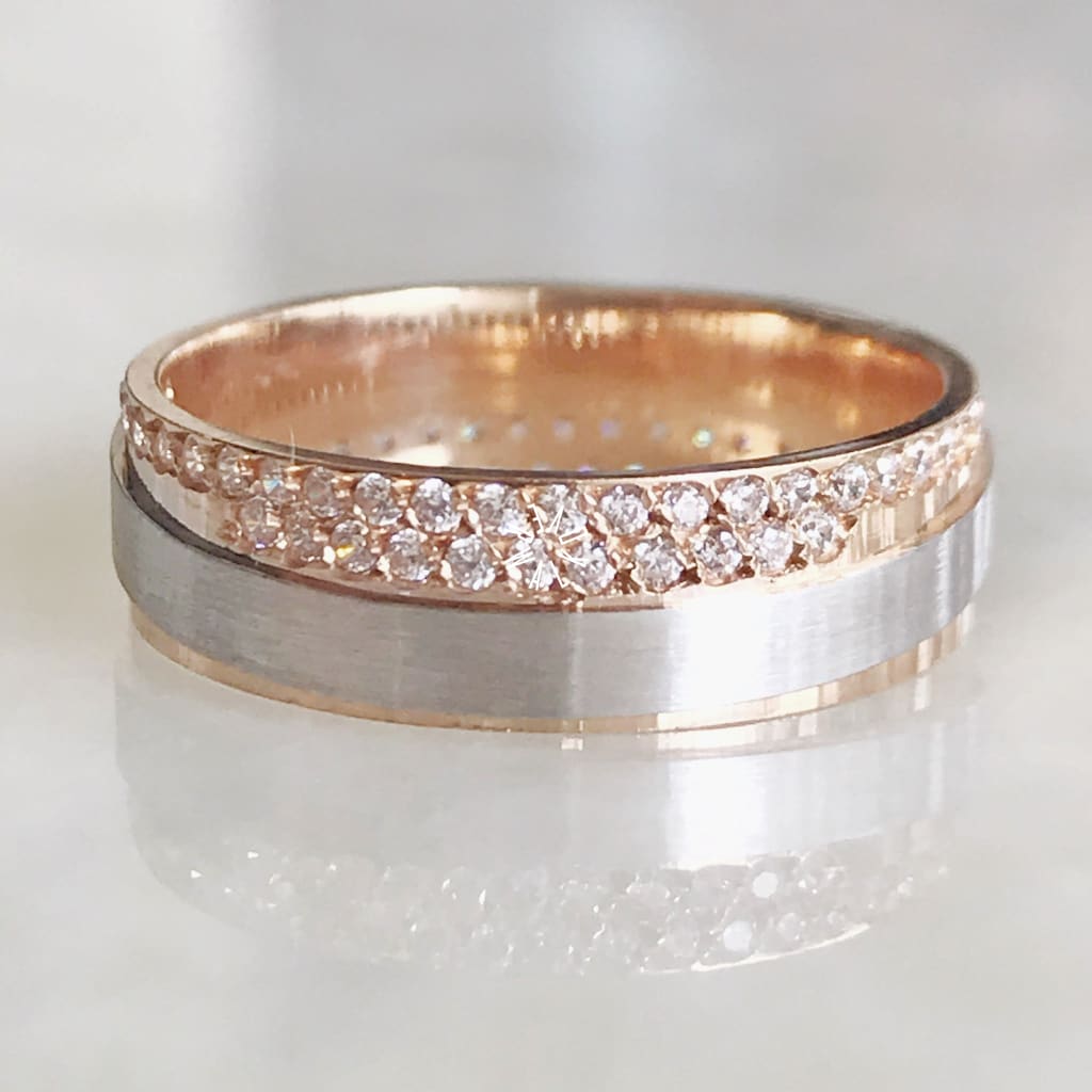 Alianza Matrimonial Oro Combinado 14K 110305-770H6 Argolla Matrimonial