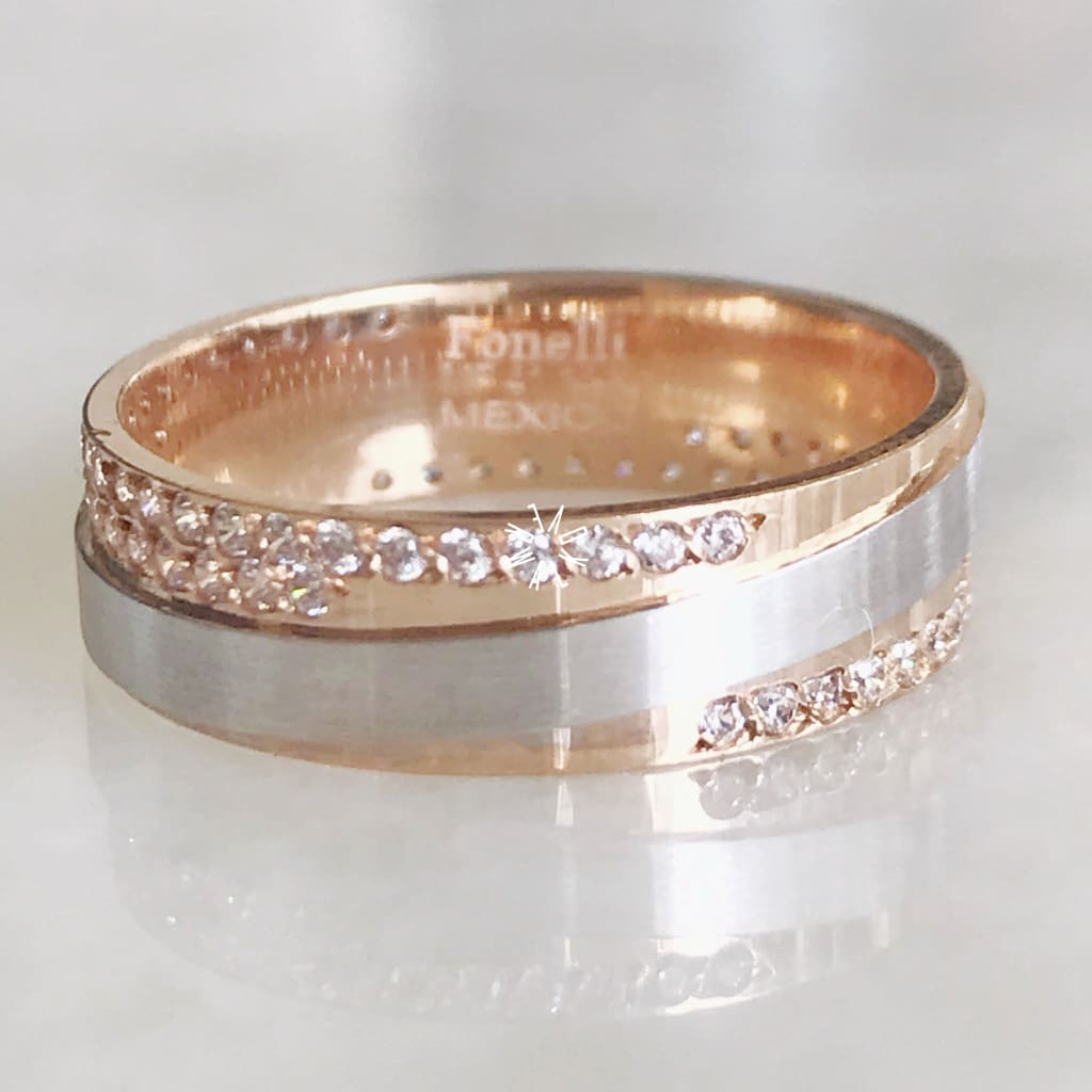 Alianza Matrimonial Oro Combinado 14K 110305-770H6 Argolla Matrimonial