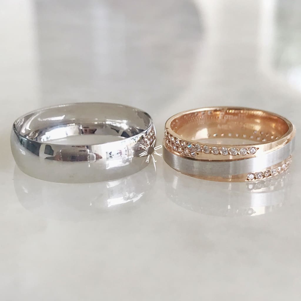 Alianza Matrimonial Oro Combinado 14K 110305-770H6 Argolla Matrimonial