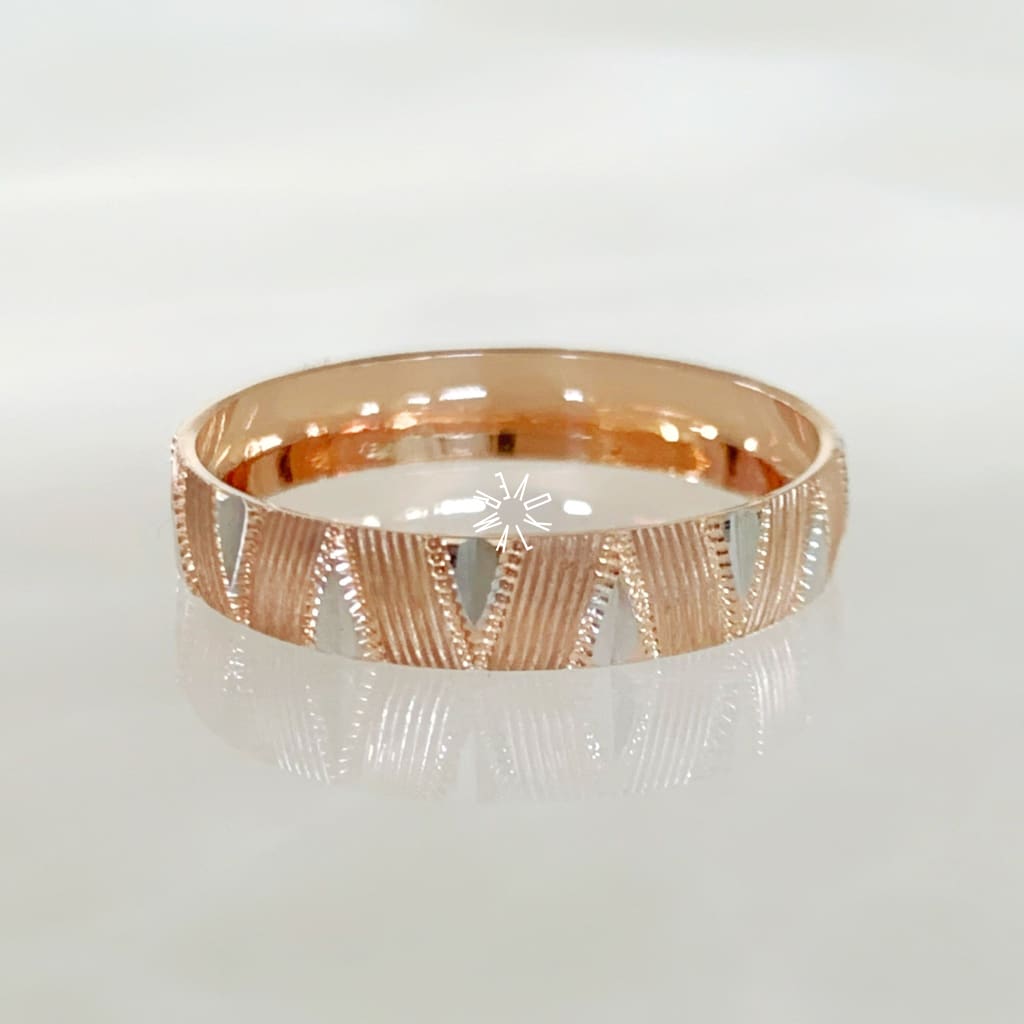 Alianza Matrimonial Oro Combinado 14K 17354H-52D Argolla Matrimonial
