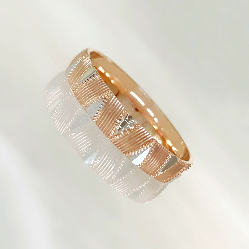 Alianza Matrimonial Oro Combinado 14K 17354H-52D Argolla Matrimonial
