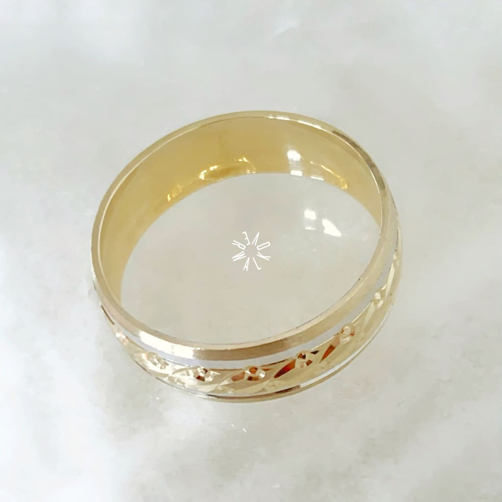 Alianza Matrimonial Oro Combinado 14K 18746H-68D Argolla Matrimonial