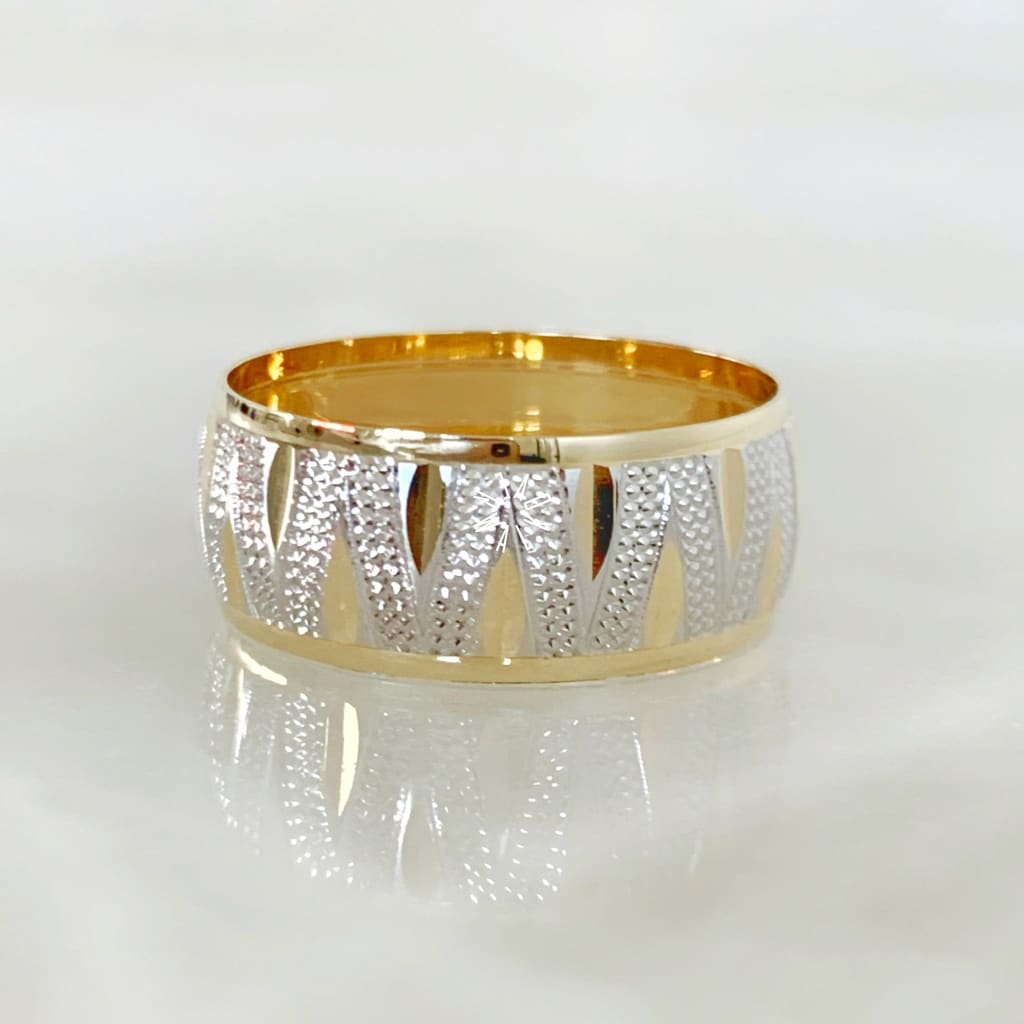 Alianza Matrimonial Oro Combinado 14K 201288-70D Argolla Matrimonial
