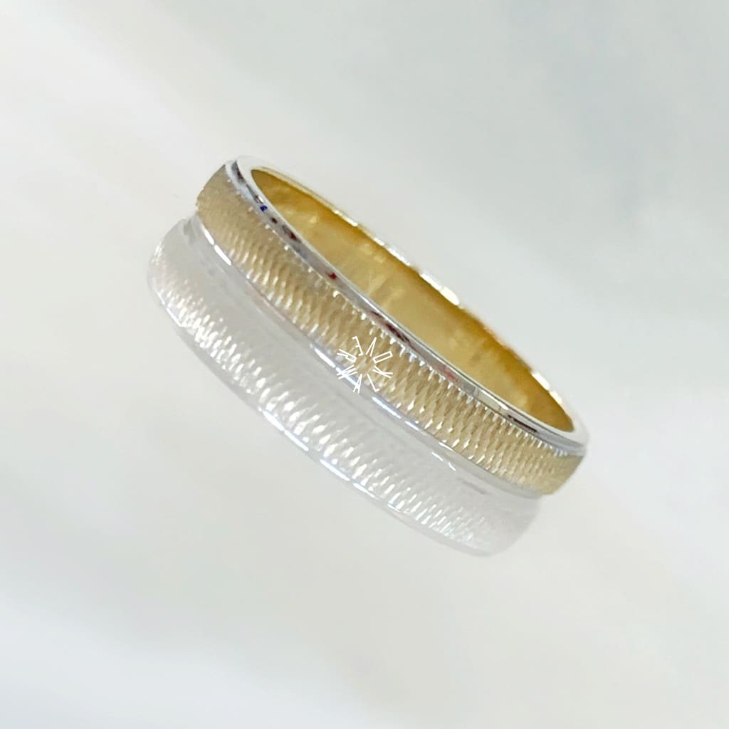 Alianza Matrimonial Oro Combinado 14K 201473-74D Argolla Matrimonial