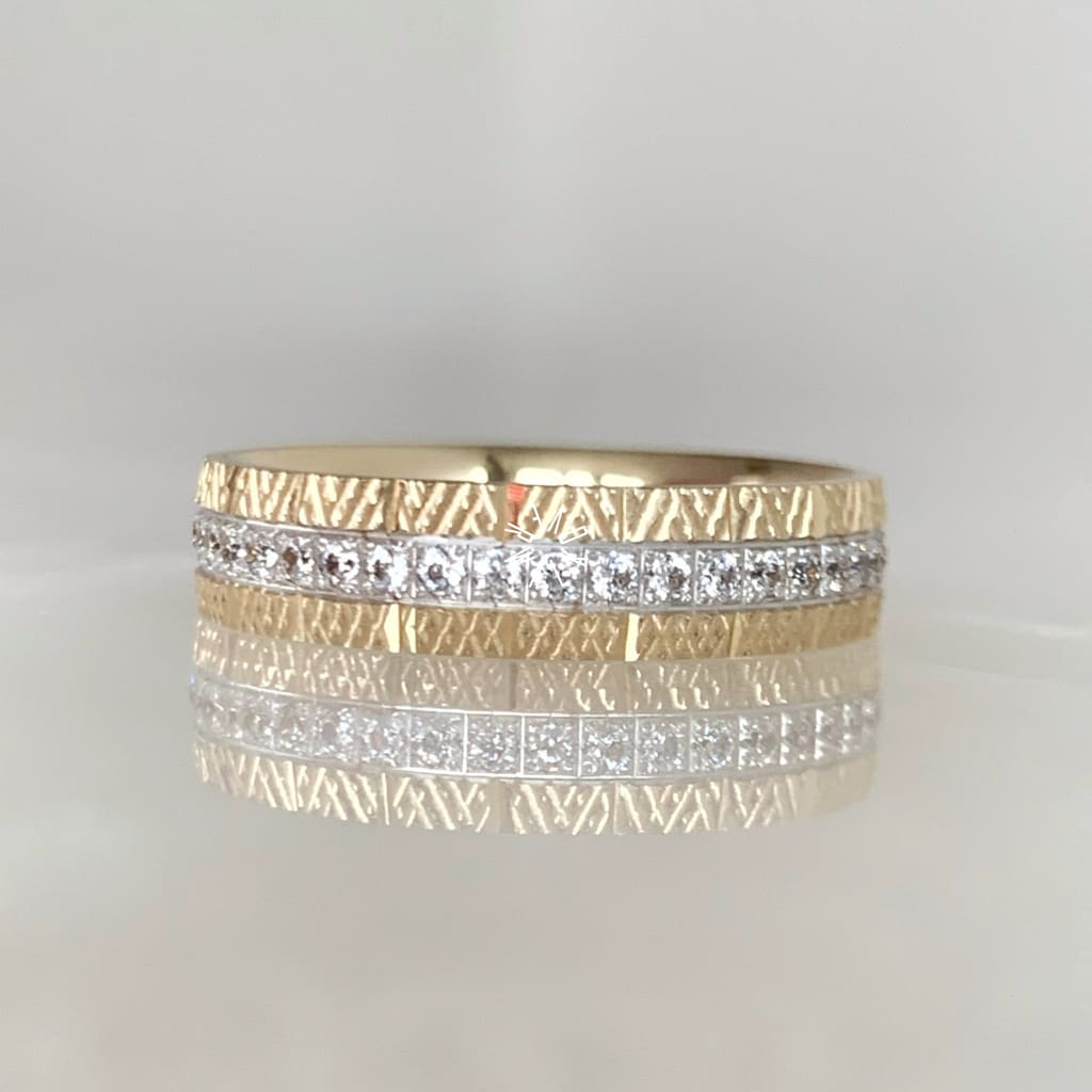 Alianza Matrimonial Oro Combinado 14K 202165-101D Argolla Matrimonial