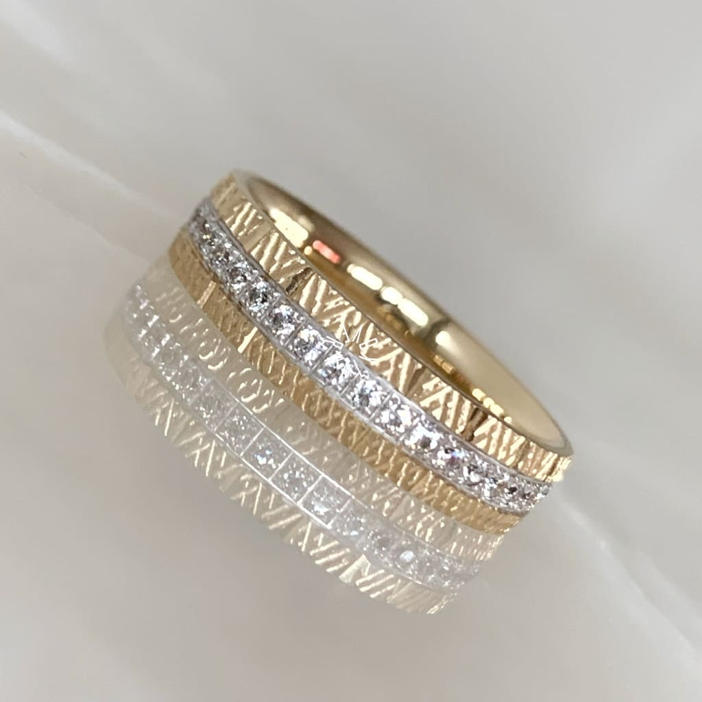 Alianza Matrimonial Oro Combinado 14K 202165-101D Argolla Matrimonial