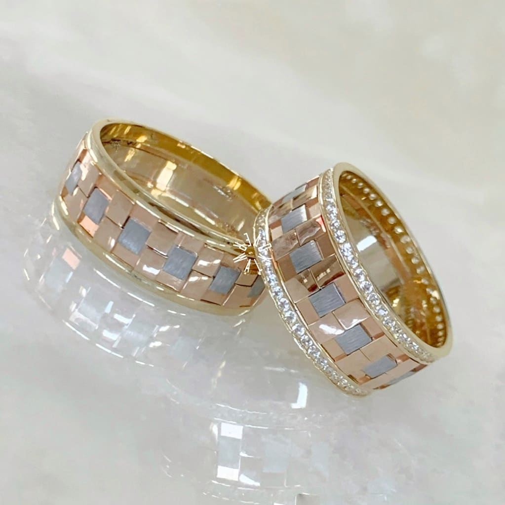 Alianza Matrimonial Oro Combinado 14K 202938-204D-202949-183D Argolla Matrimonial