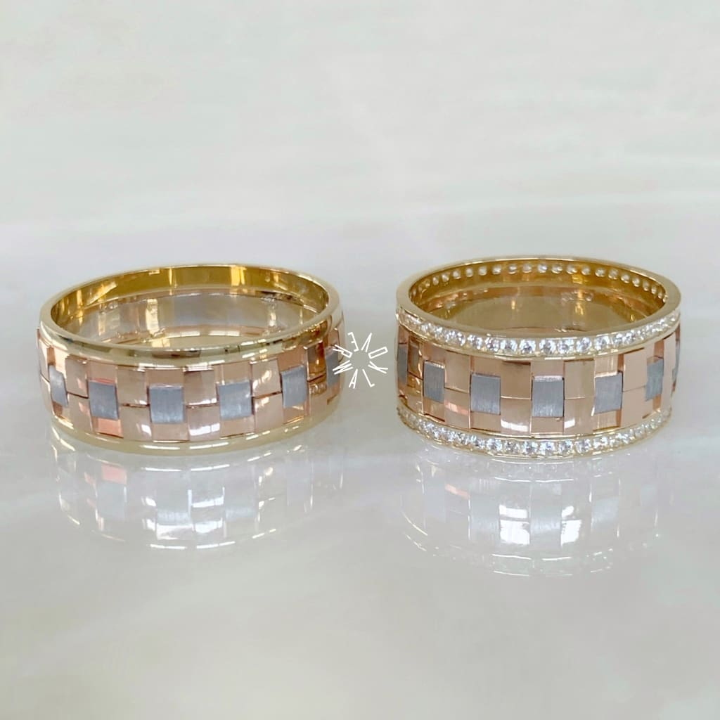 Alianza Matrimonial Oro Combinado 14K 202938-204D-202949-183D Argolla Matrimonial