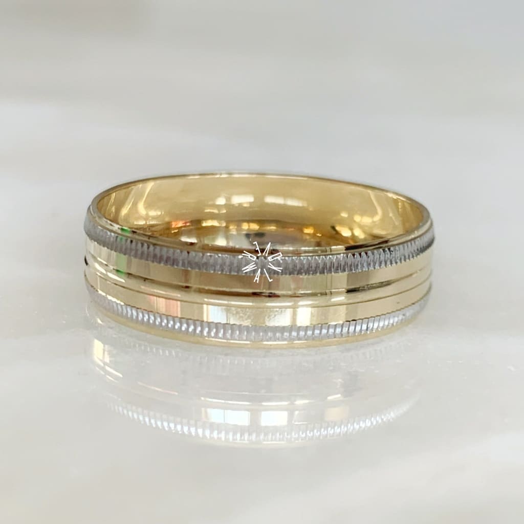 Alianza Matrimonial Oro Combinado 14K 301106-66D-30110414-45D Argolla Matrimonial