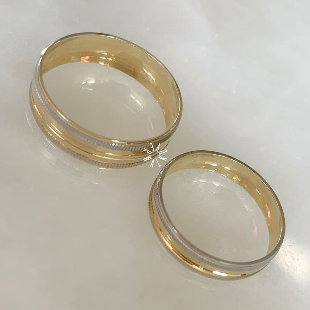 Alianza Matrimonial Oro Combinado 14K 301106-66D-30110414-45D Argolla Matrimonial