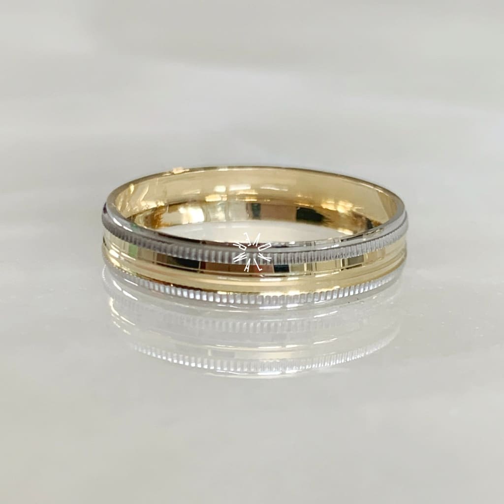Alianza Matrimonial Oro Combinado 14K 301106-66D-30110414-45D Argolla Matrimonial