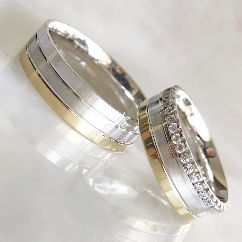 Alianza Matrimonial Oro Combinado 14K B120846-B120905 Argolla Matrimonial