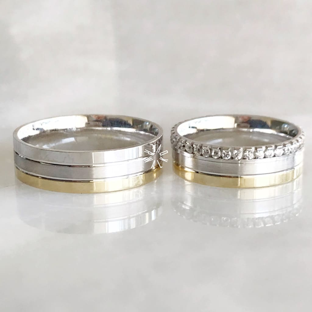 Alianza Matrimonial Oro Combinado 14K B120846-B120905 Argolla Matrimonial