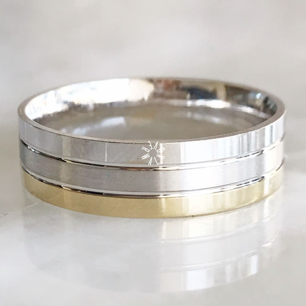 Alianza Matrimonial Oro Combinado 14K B120846-B120905 Argolla Matrimonial