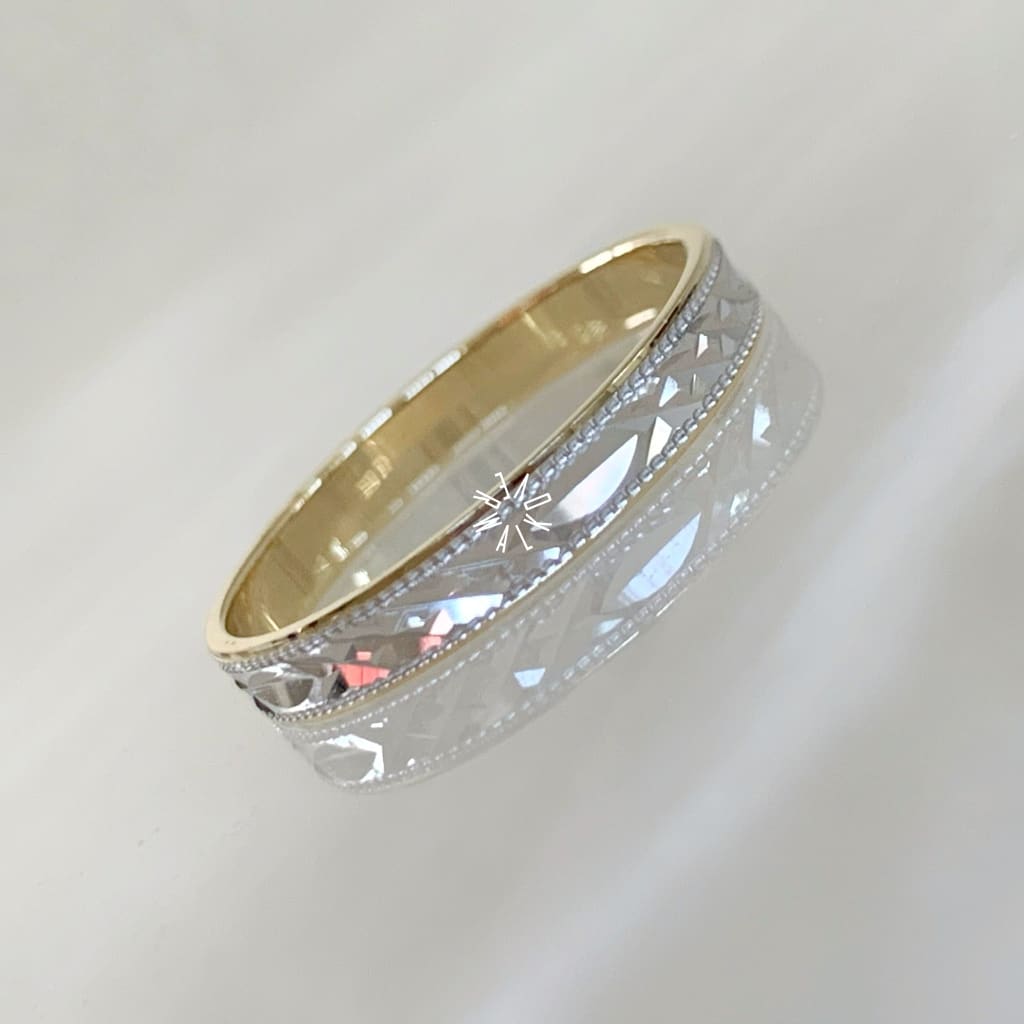 Alianza Matrimonial Oro Combinado 14K B201553-68D Argolla Matrimonial