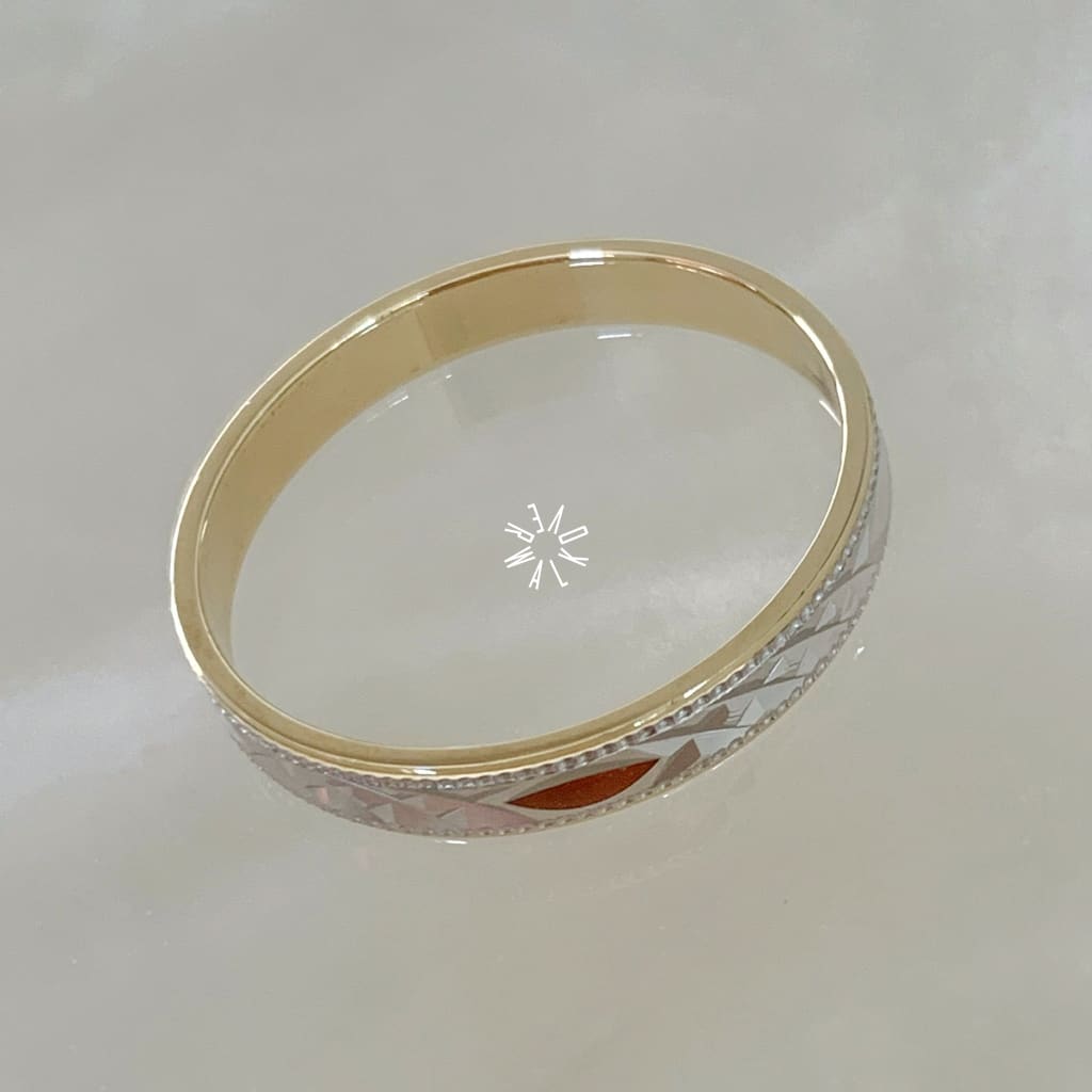 Alianza Matrimonial Oro Combinado 14K B201553-68D Argolla Matrimonial