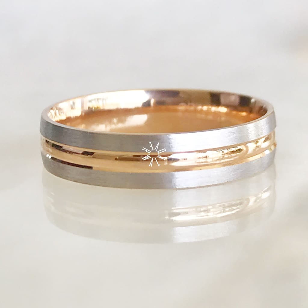 Alianza Matrimonial Oro Combinado 14K R103444-R103446 Argolla Matrimonial