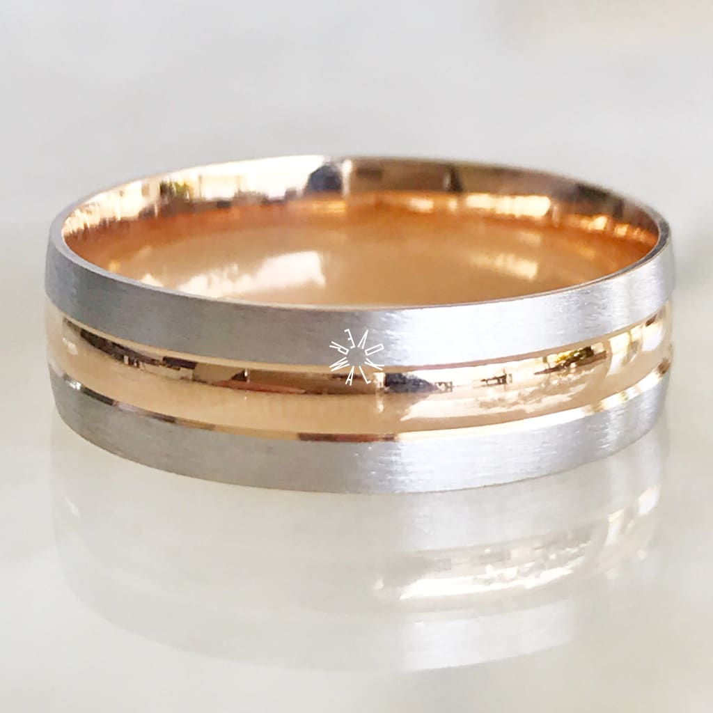 Alianza Matrimonial Oro Combinado 14K R103444-R103446 Argolla Matrimonial