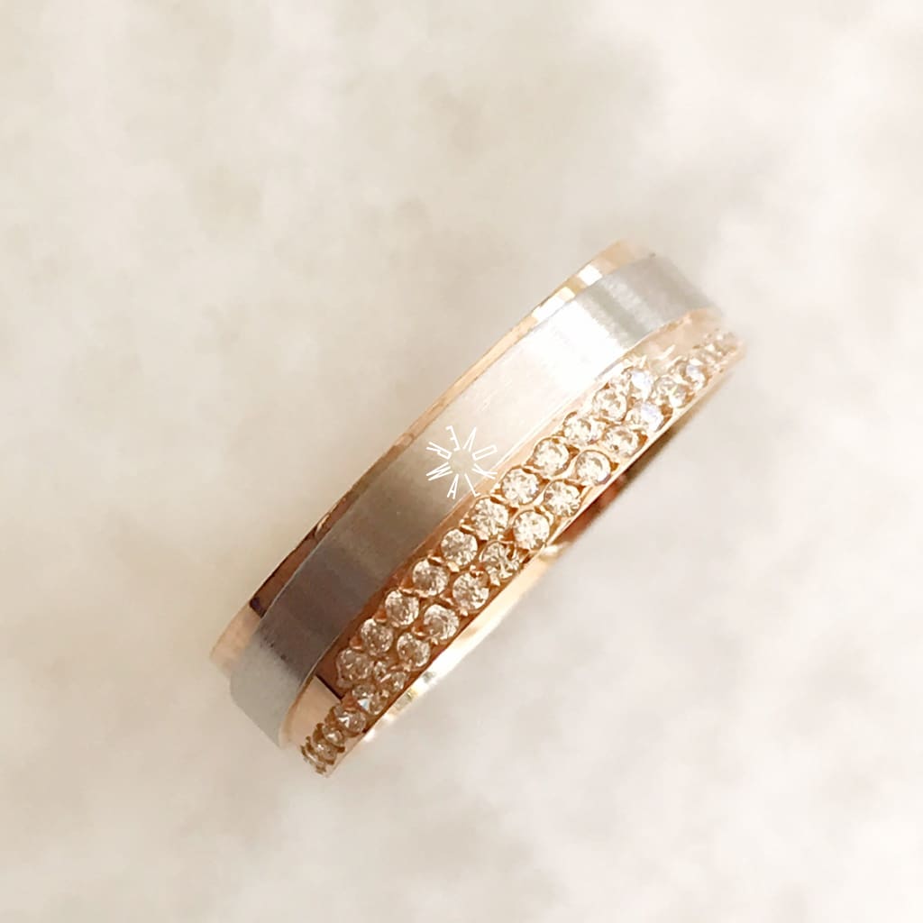 Alianza Matrimonial Oro Combinado 14K R110305 Argolla Matrimonial