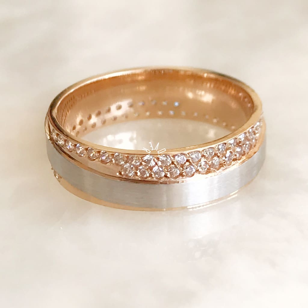 Alianza Matrimonial Oro Combinado 14K R110305 Argolla Matrimonial