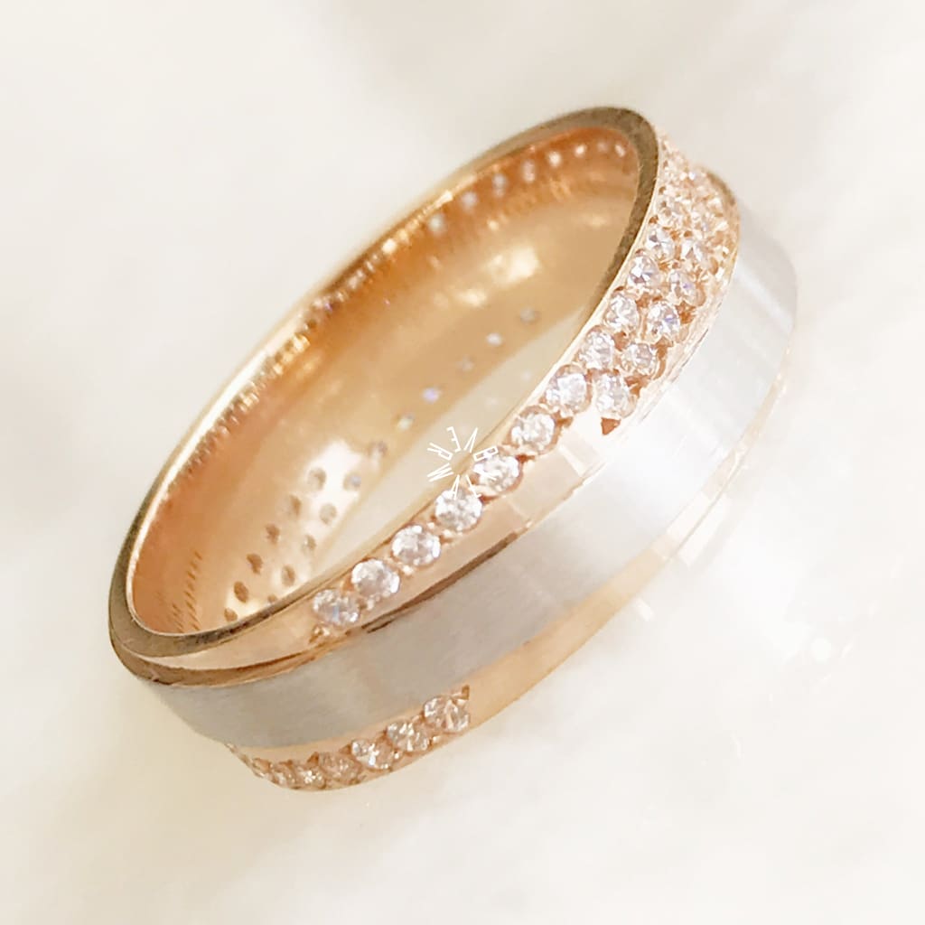 Alianza Matrimonial Oro Combinado 14K R110305 Argolla Matrimonial